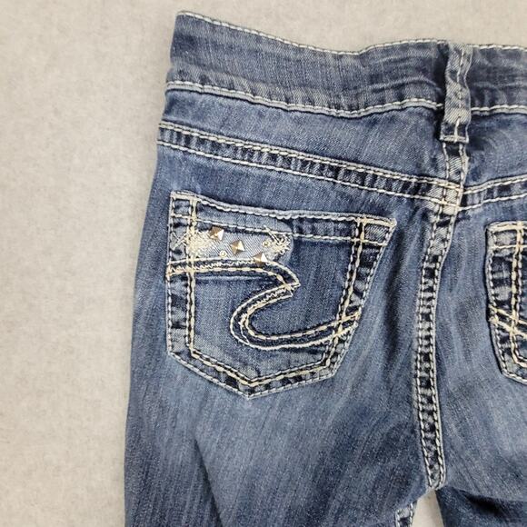 Silver Jeans Womens Size 26 Suki Mid Capri Distressed Embellished - Picture 8 of 16